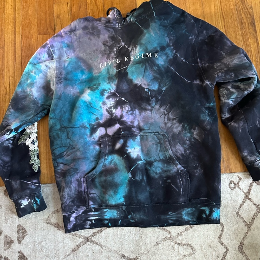 Tie-Dye Hoodie with Front Pocket